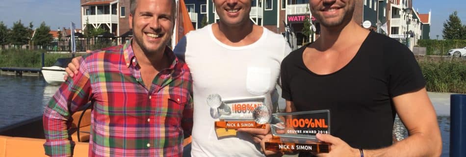 Nick en Simon ontvangen 100% NL Oeuvre Award (Bron: Persbericht 100% NL)