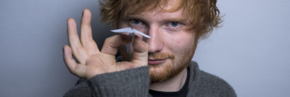 Ed Sheeran poses for a portrait in promotion of his full-length concert feature, "Ed Sheeran: Jumpers for Goalposts" on Friday, Oct. 16, 2015, in New York. (Photo by Drew Gurian/Invision/AP)