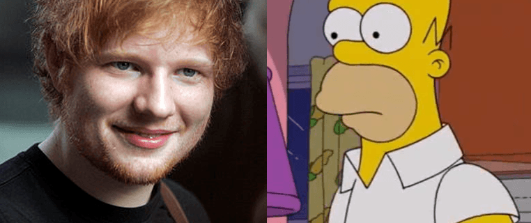 Ed Sheeran gastrol The Simpsons - Eigen creatie (foto Eva Rinaldi en YouTube)