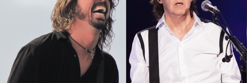 Dave Grohl (Foo Fighters) en Paul McCartney - Foto: eigen creatie, origineel van Jimmy Baikovicius en Ryanw2313