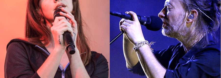 Lana Del Rey en Thom Yorke (Radiohead) - Foto's Harmony Gerber (CC BY 2.0) en Yasuko Otani (CC BY-SA 4.0)