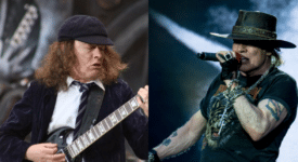 AC/DC (Angus Young, Axl Rose) - Foto's Raph_PH & Florez007 (Flickr CC BY 2.0, Wikimedia CC BY-SA 3.0)