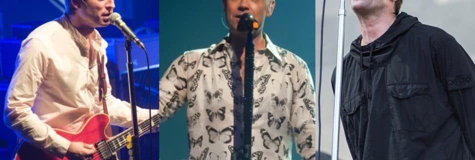 Robbie Williams, Liam Gallagher, Noel Gallagher - Foto's: Drew de F Fawkes (Flickr, CC BY 2.0), Stefan Brending (Wikimedia Commons, CC BY-SA 4.0), Alterna2 (Flickr, CC BY 2.0)