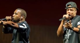 bevriende rappers Jay Z en Kanye West - Fotocredits: Watch the Throne: Jay-Z & Kanye West - Wikimedia Commons (CC BY-SA 2.0)