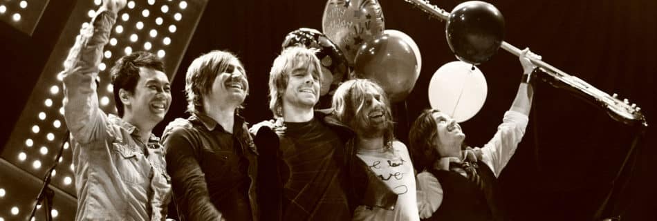 Jerome Fontamillas, Chad Butler, Drew Shirley, Jon Foreman en Tim Foreman (Switchfoot) - Fotocredits: Susan Lloyd - Wikimedia Commons (CC BY 2.0)